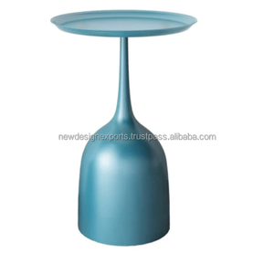 Table d'appoint ronde en métal prête à être expédiée, plateau surélevé, base en forme de cloche, meuble d'appoint pour salon, faible MOQ - Product Image 3