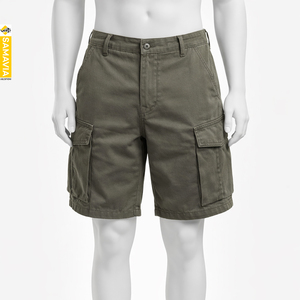 กางเกงขาสั้นคาร์โก้ผู้ชาย แซมาเวีย ผ้าโพลีเอสเตอร์/ผ้าฝ้ายแคนวาส แห้งเร็ว ระบายอากาศได้ดี เอวยางยืด ทนทาน สวมใส่สบายในฤดูร้อน มีกระเป๋าด้านหน้าทันสมัย - Product Image 1