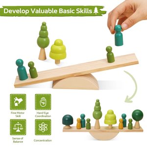 Giocattolo di Equilibrio in Legno all'Ingrosso, Blocchi Impilabili a Tema Foresta, Gioco Educativo Montessori per Bambini - Product Image 3