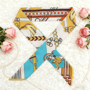 Ruban en soie sergé 90*5cm, style coréen, très tendance, luxueux, pour femmes, idéal pour la décoration, comme écharpe longue ou pour attacher les sacs - Product Image 5