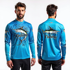 Camisa de Pesca Transpirable con Protección UV UPF 50+ de Secado Rápido con Logotipo Personalizado de Marca Privada para Hombre, Servicio OEM para Pescadores al Aire Libre - Product Image 1