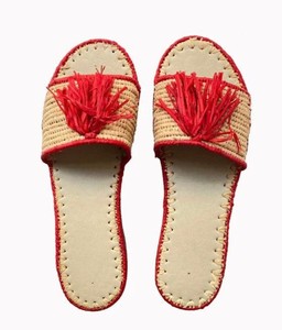 Moroccan Handmade Raffia Sandals – Natural Boho Summer <b>Slides</b> - Product Image 2