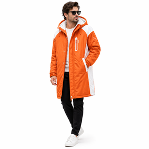 Parka professionnelle unisexe pour équipe de natation, imperméable, à capuche, longue, doublure en sherpa, polyester, toutes saisons, entraînement au bord de la piscine, extérieur - Product Image 2