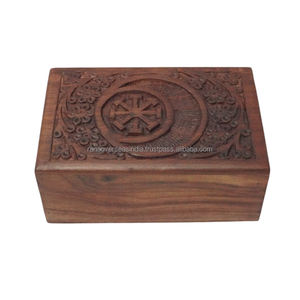 Hot <b>Sale</b> High Quality Eco-Friendly Modern Decorative <b>Wooden</b> Jewelry Box Amazing Hand <b>Carvings</b> Jewelry Organizer Keepsake Box - Product Image 1