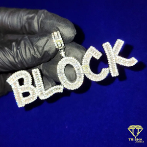 Colgante personalizado con la inscripción "TEEKA" en letra cursiva, con diamante moissanita, cadena estilo hip hop, joyería de moda, regalo para mujer - Product Image 4