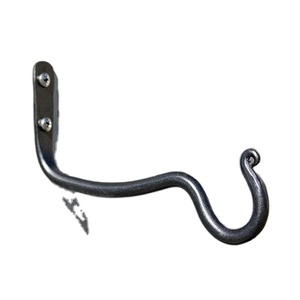 Gancho de pared forjado a mano, hierro negro - Product Image 1