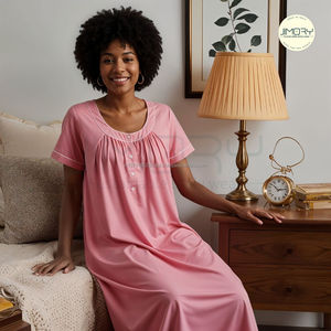 ชุดนอนยาวพิมพ์ลายดอกไม้ของผู้หญิงชุดนอนสไตล์ตะวันตกแบบลำลองหรูหราเสื้อผ้าใส่นอนสำหรับกลางคืนและชุดนอน - Product Image 4