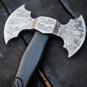 Damascus Steel Double Head <b>Axe</b> Premium Pattern Steel Outdoor Tool With Solid Wood Handle For <b>Camping</b> - Product Image 6
