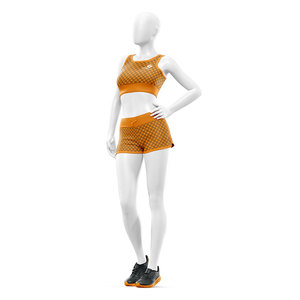 Ensemble de vêtements de sport pour femmes OEM, 2 pièces, soutien-gorge de sport et short, respirant, extensible, yoga, entraînement, fitness - Product Image 4