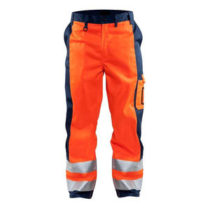 RICSA INTERNATIONAL Men's High Visibility Orange Polyester CE Certified <b>Work</b> <b>Pants</b> Reflective Stripes <b>Cargo</b> Pockets Industrial - Product Image 1