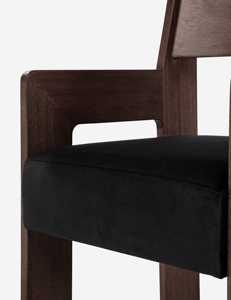 เก้าอี้รับประทานอาหารไม้สักแท้ แข็งแรง ทนทาน เป็นมิตรกับสิ่งแวดล้อม ดีไซน์ตามหลักสรีรศาสตร์ พร้อมเบาะผ้า สำหรับตกแต่งภายในสไตล์โมเดิร์น - Product Image 5