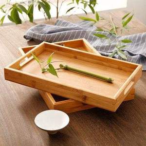 Rectangular Bamboo <b>Wood</b> Serving Tray Natural Material Modern Decorative Platter Home Decoration <b>Wood</b> Crafts Wooden Boxes, & Wall - Product Image 4
