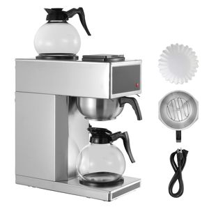 Macchina per Caffè Americano Commerciale da 12 Tazze con 2 Caraffe in Vetro e Piastre Riscaldanti in Acciaio Inox per Hotel e Auto - Product Image 1