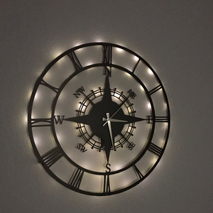 European Design and Fineshed Quality Golden and Black Decorative Metal Wall <b>Clock</b> for Home Decor Digital Luxury Home Livi - Product Image 1