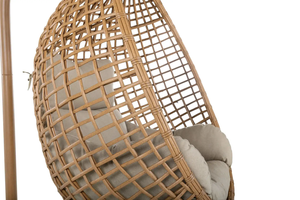 SOLACE Outdoor Rattan Egg <b>Swing</b> Chair with Cushion for Balcony Garden <b>Patio</b> Furniture - Product Image 2