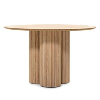 Table à manger rectangulaire en bois massif cannelé de luxe moderne, style nordique minimaliste, base sur pied cannelé, pliable, 8 places, garantie 1 an