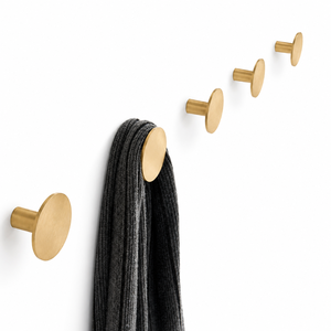 Modern Round Solid Brass Wall Hook Brushed <b>Gold</b> Coat Hook Towel Hook Robe Hanger <b>Clothes</b> Hook Minimalist Home Wall Decor - Product Image 1