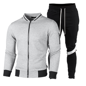 Ensemble de survêtement unisexe respirant en polaire et nylon à capuche, couleur unie, pour le printemps et l'automne - Product Image 5