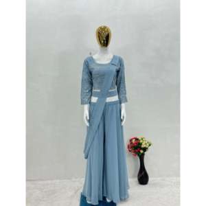 Conjunto de Choli y Sharara de fiesta para mujer de diseñador con hermosa Dupatta - Product Image 3