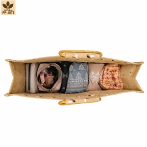 Sac de plage en jute naturel laminé, sac de voyage, 56x40x15 cm, logo personnalisé, vente en gros, OEM, marque privée, commande en gros, modèle SS373 - Product Image 6