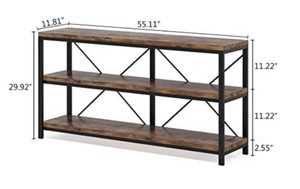 Mesa Consola Moderna de Madera con Estructura Metálica, Diseño Industrial, Mueble de Almacenamiento para Sala de Estar - Product Image 6