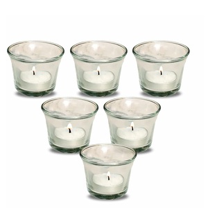 <b>Glass</b> Votive Candle Holders Set 2 <b>4</b> Inch Clear Eco-Friendly Handmade Elegant Home Decor <b>for</b> Christmas <b>Dining</b> <b>Table</b> Balcony - Product Image 4
