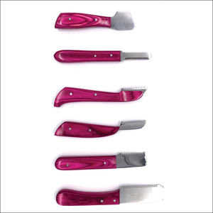 Nouveauté : Ensemble de couteaux à épiler pour animaux de compagnie TARIQ MFG CO de qualité supérieure, en acier inoxydable avec manches en bois, pour le toilettage des chiens et des chats - Product Image 6