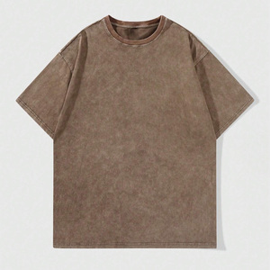 เสื้อยืดโอเวอร์ไซส์ทรงหลวมสำหรับผู้ชายและผู้หญิง ล้างสีแบบแอซิดวอช ผลิตจากผ้าคอตตอนผสม รับผลิตตามสั่ง สำหรับขายส่ง - Product Image 1