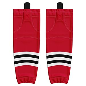 Calcetines de Hockey sobre Hielo Sublimados con Franjas y Logotipo Personalizado OEM/ODM, Puños Elásticos con Agarre, Conjuntos de Entrenamiento Juvenil, Secado Rápido, Tela 100% Poliéster - Product Image 1