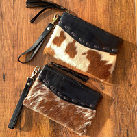 Populaire personnalisé peau de vache bracelet fermeture éclair gland pochette pour femmes haute qualité en cuir véritable porte-carte de crédit portefeuilles de voyage