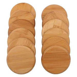 Bamboo <b>Round</b> Coasters Non Slip <b>Mats</b> & Pads Modern Design - Product Image 2