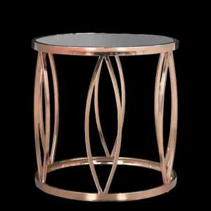 <b>Round</b> Marble Top <b>Side</b> <b>Table</b> Two Tier Gold Frame Modern Minimalist Handcrafted Eco Friendly Elegant Living Room Furniture - Product Image 6