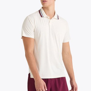 Men's <b>White</b> Short Sleeve Polo Shirt Knitted Pique Cotton Button Front Casual Regular Fit Solid Color - Product Image 3