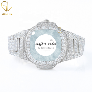 Montre pour homme de qualité supérieure, entièrement sertie de diamants Moissanite D VVS, cadran coussin style Hip Hop, passe le testeur de diamants - Product Image 4