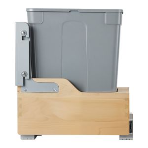 Cestino Estraibile in Legno da 35 QT per Armadietti da Cucina, Contenitore per Rifiuti e Riciclo Resistente, Bidone con Sensore da 12L di Capacità - Product Image 1