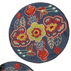 Beautiful Artisan Seed <b>Beaded</b> <b>Placemat</b> For Stylish Dining Trendy <b>Beaded</b> Embroidery <b>Placemat</b> For Home Table Decoration - Product Image 4