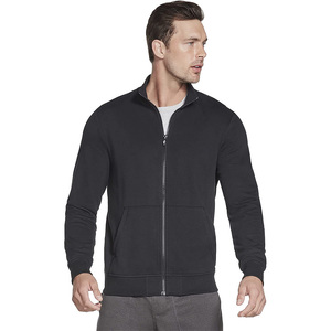 Sweat-shirt bleu à fermeture éclair pour homme, couleur unie, coupe décontractée, col montant, manches longues, tricoté, pour l'automne - Product Image 3