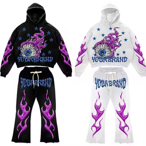 Chándal con estampado DTG en relieve de estilo único y color novedoso para hombre, de peso pesado, fabricado en fábrica, con estampado en relieve y lavado ácido. - Product Image 1