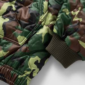 Custom Logo Hunting OEM Woodland Lightweight Water Repellent Ripstop Nylon Outdoor Quilted Liner <b>Pullover</b> Woobie Hoodie - Product Image 2