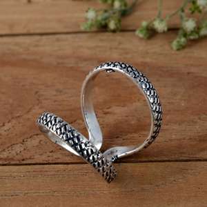 SHYAM JEWELRS Handmade Luxury <b>Adjustable</b> 925 <b>Silver</b> Criss-cross Patterned Finger Splint <b>Ring</b> for Arthritis EDS & Hypermobility - Product Image 4