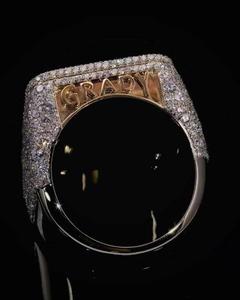 Premium 925 Sterling Silver Brilliant Cut Bezel Set Hip Hop Moissanite <b>Ring</b> Fine Luxury <b>Promise</b> Engagement Jewelry <b>for</b> Women <b>Men</b> - Product Image 2