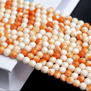ลูกปัดหยกสีส้มเกรดคุณภาพสำหรับทำเครื่องประดับ สร้อยข้อมือ สร้อยคอ งานฝีมือ DIY - Product Image 1
