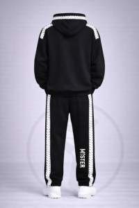 Conjunto Deportivo Negro de Dos Piezas para Hombre, Sudadera con Capucha Informal y Pantalones Deportivos, Ropa Deportiva Cómoda para Entrenamiento y Uso Diario - Product Image 2