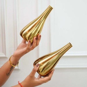 Flower Favorite Modern Tabletop <b>Vase</b> <b>Gold</b> Finish Handmade Decorative Flower <b>Vase</b> for Housewarming - Product Image 3