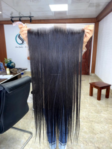 ผมมนุษย์แท้แบบขายส่ง 13x4 ฟรอนทัลโบนสเตรท 8-12 นิ้ว สีธรรมชาติ  ลูกไม้ฟรอนทัลแบบสั่งทำพิเศษ - Product Image 1