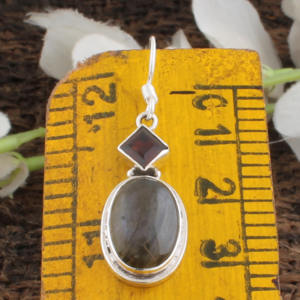 Boucles d'oreilles en labradorite naturelle chatoyante en gros, en argent sterling 925, pour femmes, bijoux fins, directement de l'usine - Product Image 5