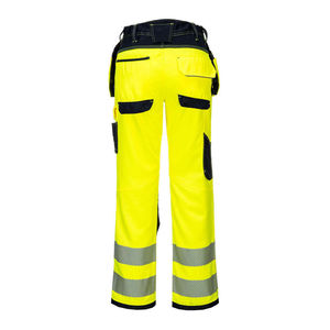 RICSA Men's Reflective High Visibility Polyester <b>Work</b> <b>Pants</b> <b>Cargo</b> Pockets CE Certified Industrial Use Needle Detection Heat - Product Image 2