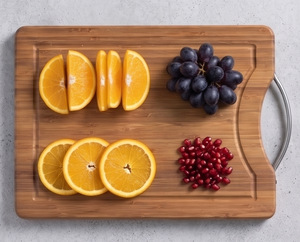 Juego de tablas de cortar de bambú y madera de mango para cocina con asa lateral, tabla de bambú gruesa para cortar verduras y frutas - Product Image 4