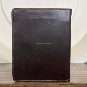 New Real Genuine Cowhide <b>Tooled</b> <b>Leather</b> Holder Certificate & Multi Functional Portfolio with Secure Zipper Closure & Ring Binder - Product Image 5