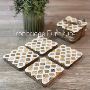 Sous-verres en résine de bois de manguier en gros |   Fabriqué à la main à Moradabad, Inde |   Vente en gros B2B - Product Image 4